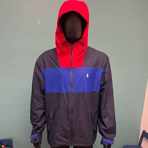 Brand New Ralph Lauren black and blue windbreaker jacket